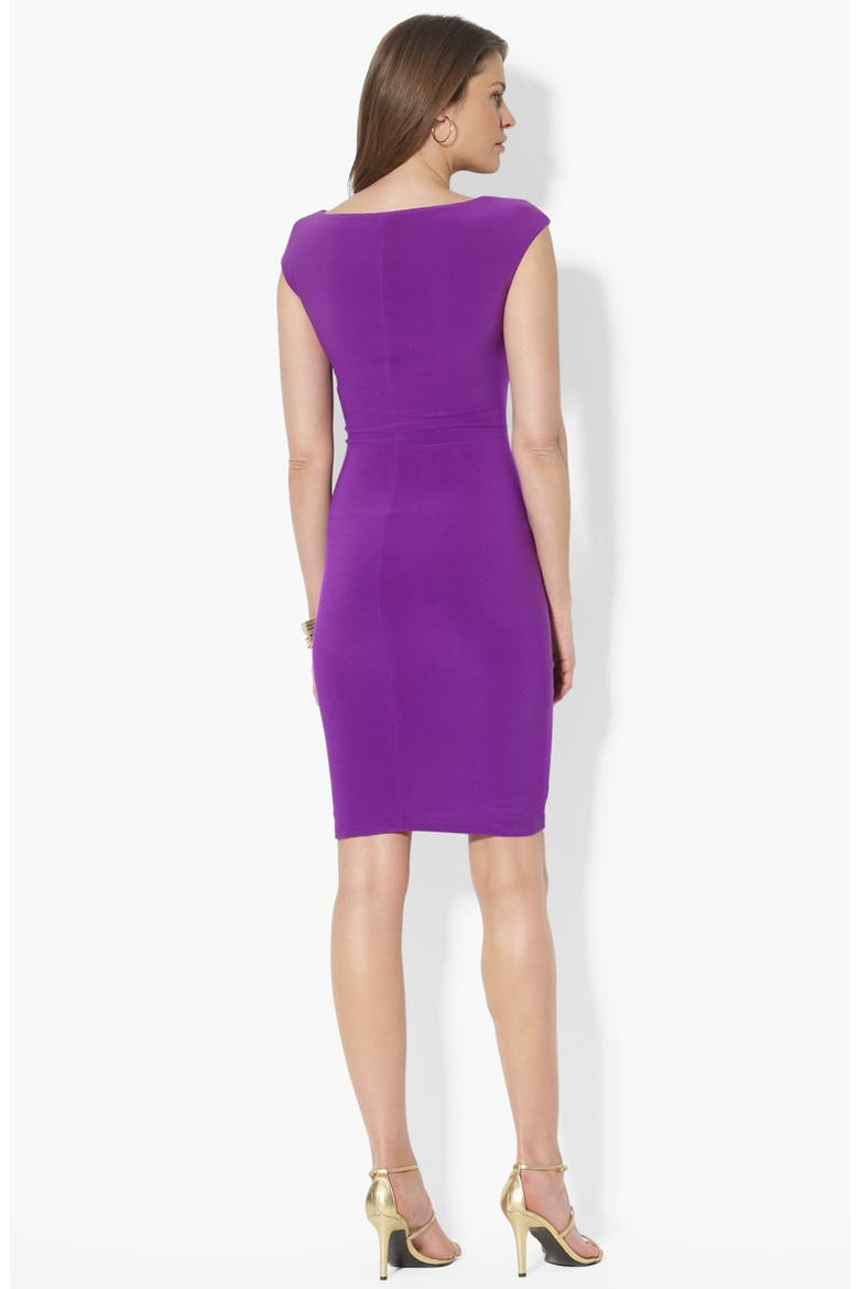 Side Twist Matte Jersey Dress, Alternate, color, MODERN ORCHID