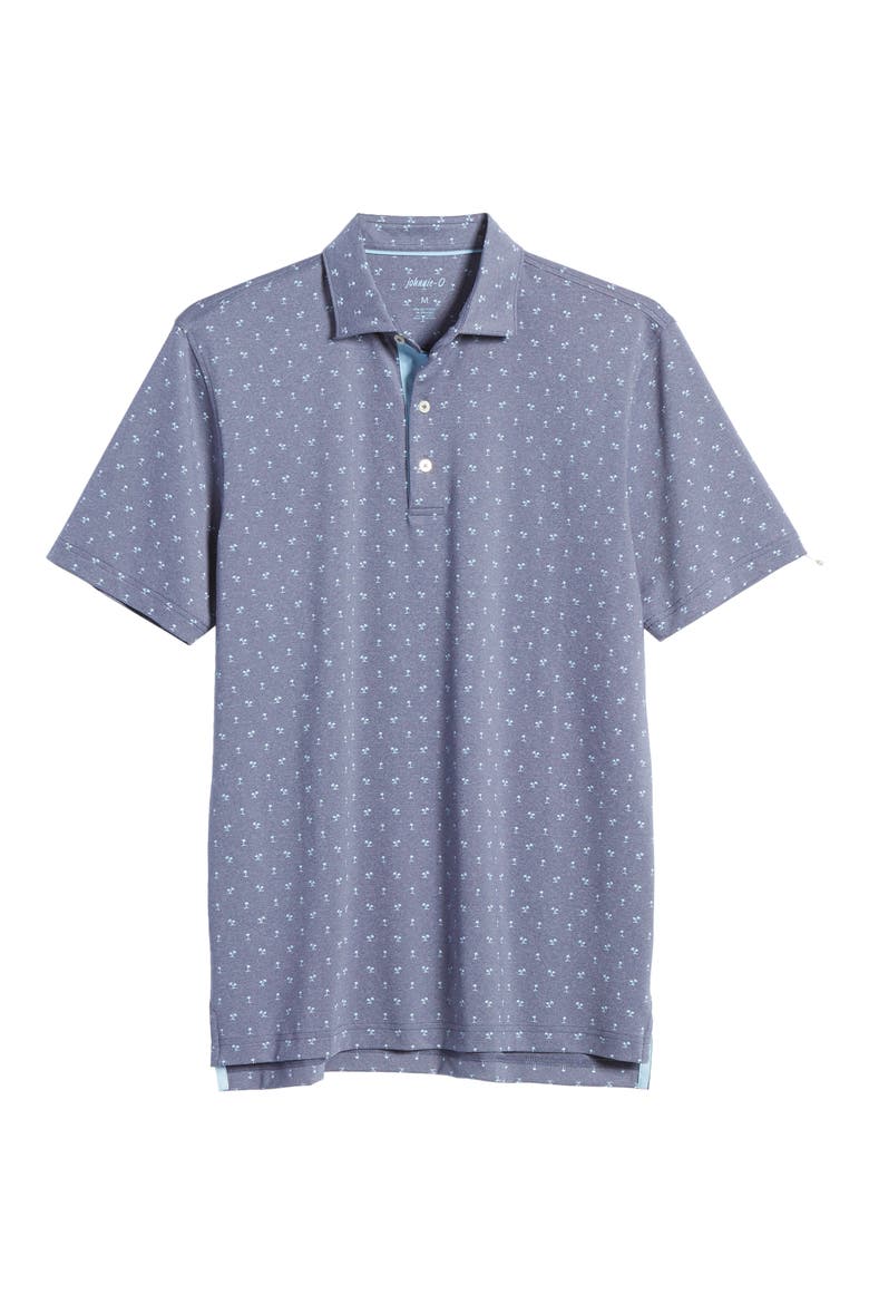 Taj Palm Tree Print Performance Polo, Alternate, color, TWILIGHT