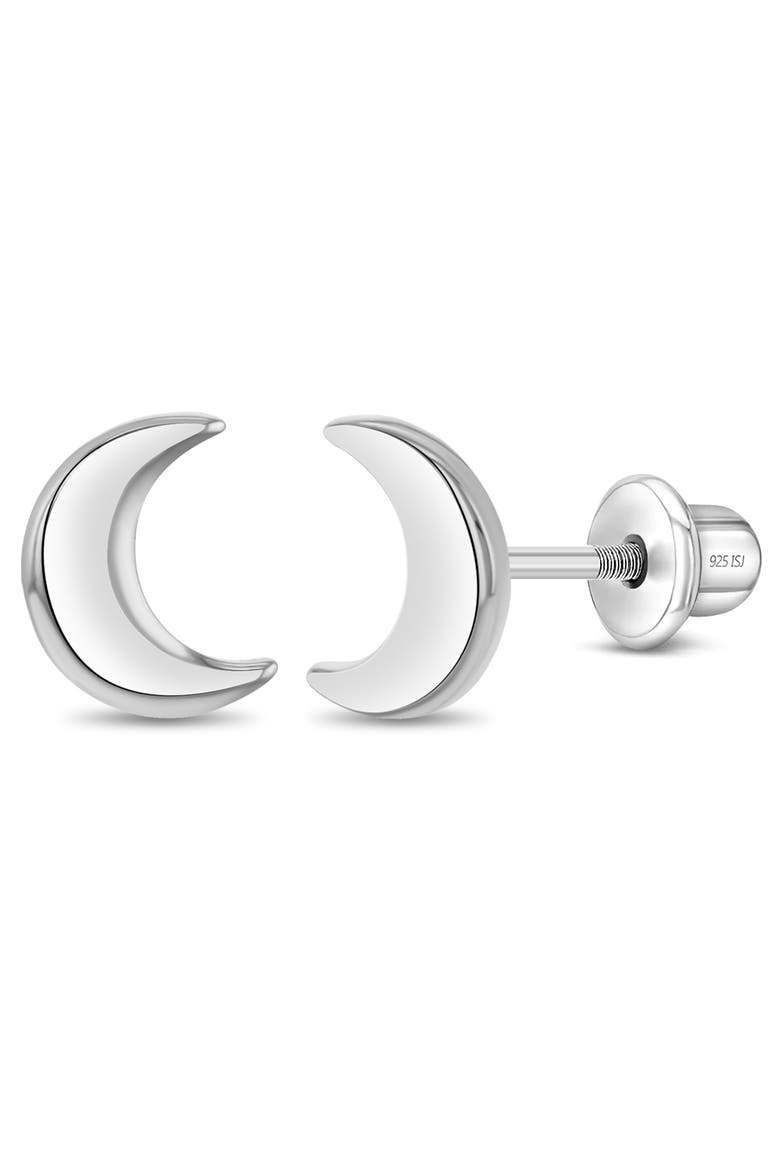 Classic Crescent Moon Earrings, Main, color, Silver