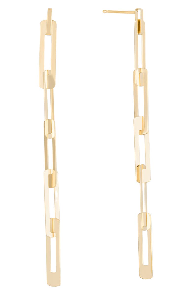 LANA 14K Gold Laser Interlocking Drop Earrings, Main, color, Gold