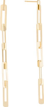 LANA 14K Gold Laser Interlocking Drop Earrings