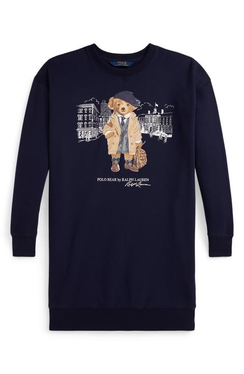 Kids' Polo Bear Graphic Sweater Dress (Big Kid)