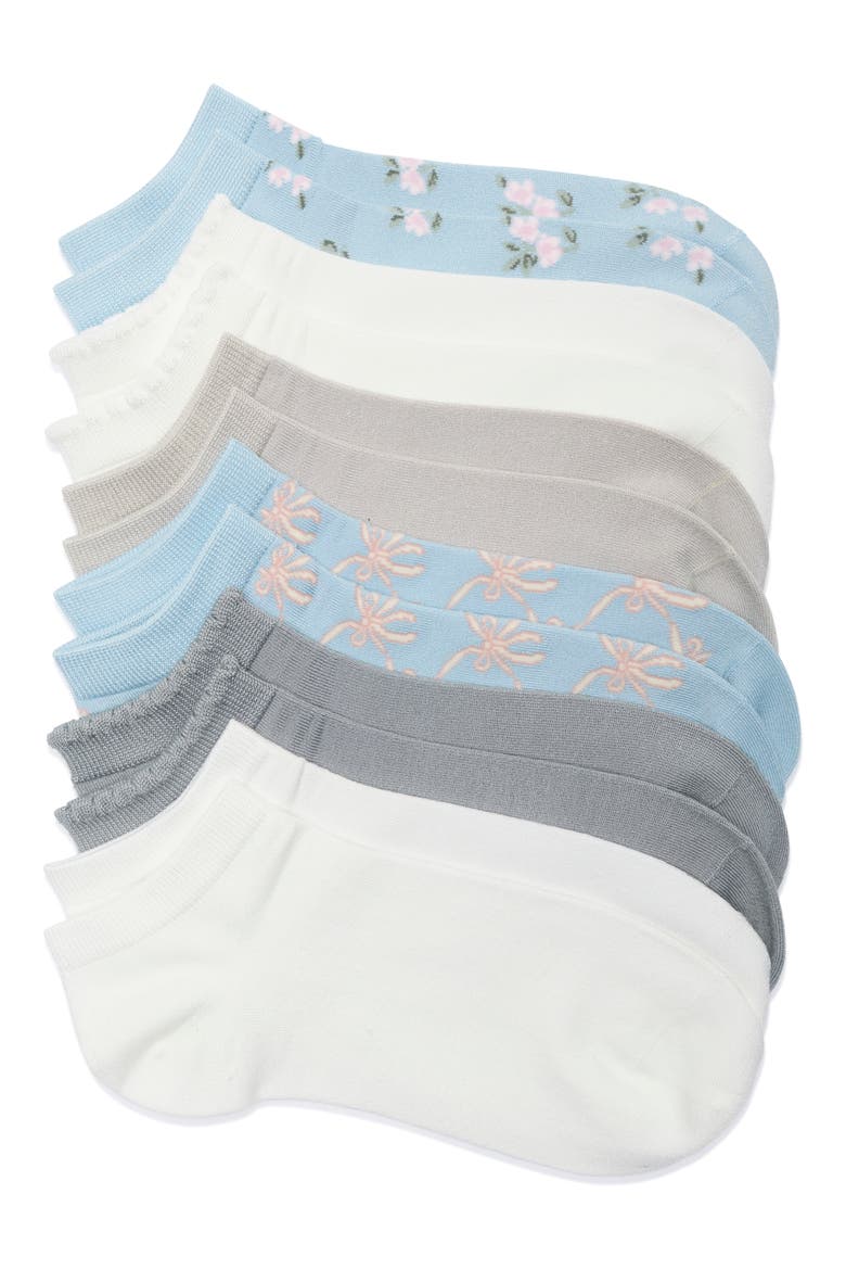 6-Pack Ankle Socks, Main, color, CREAM / BLUE