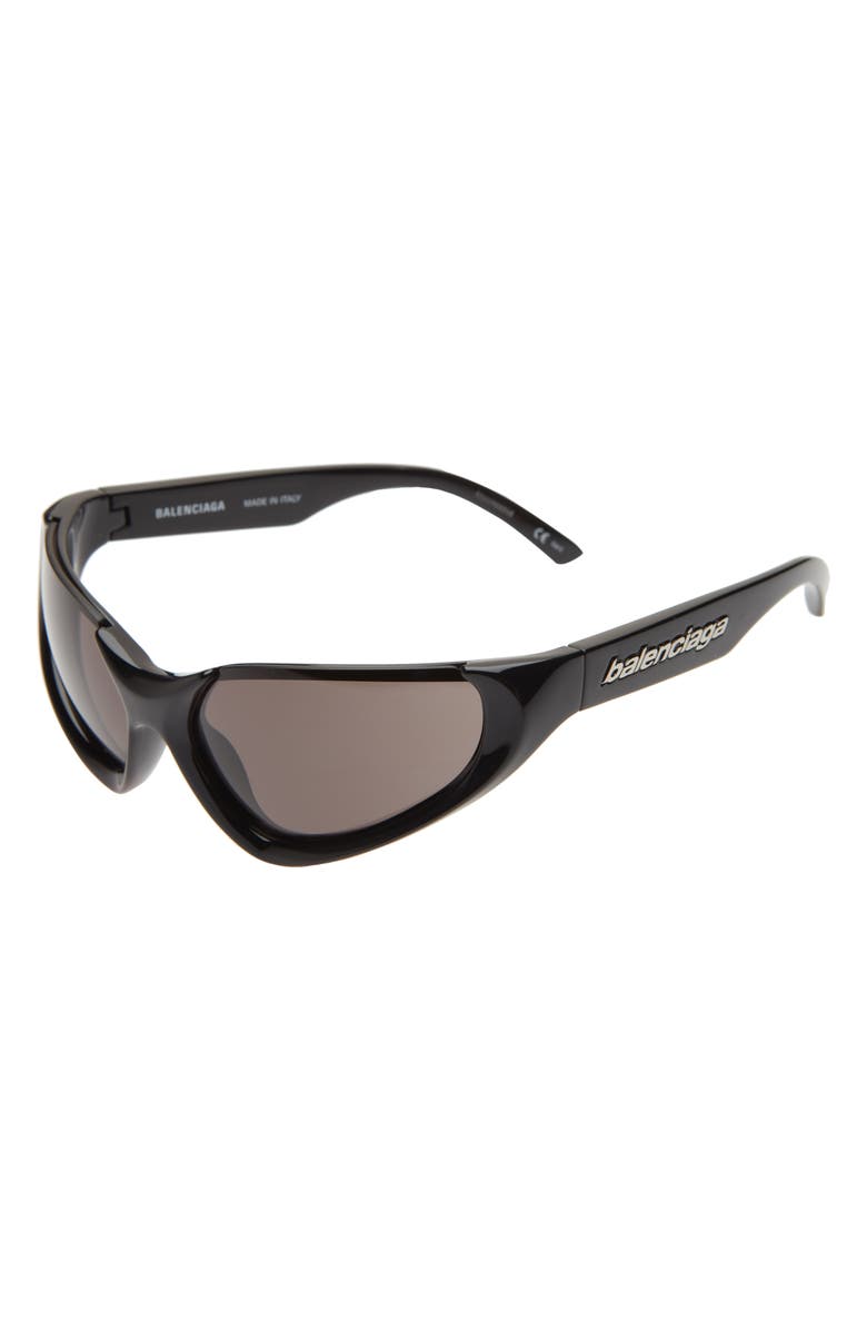 Balenciaga 64mm Oversize Cat Eye Sunglasses, Alternate, color, 
