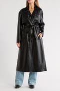 BLANKNYC Faux Leather Trench Coat