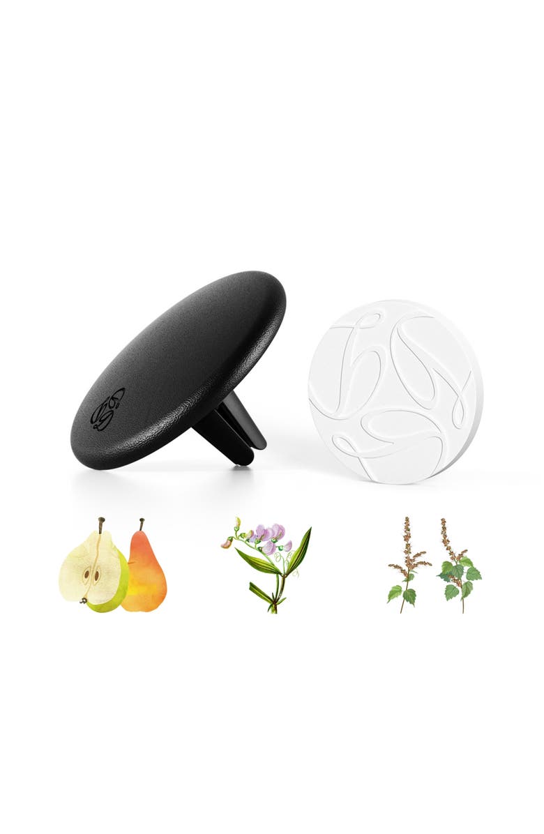 Delfino Freesia Black Lambskin Car Diffuser and Insert, Main, color, Regular