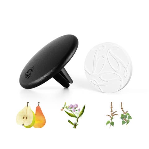 Freesia Black Lambskin Car Diffuser and Insert