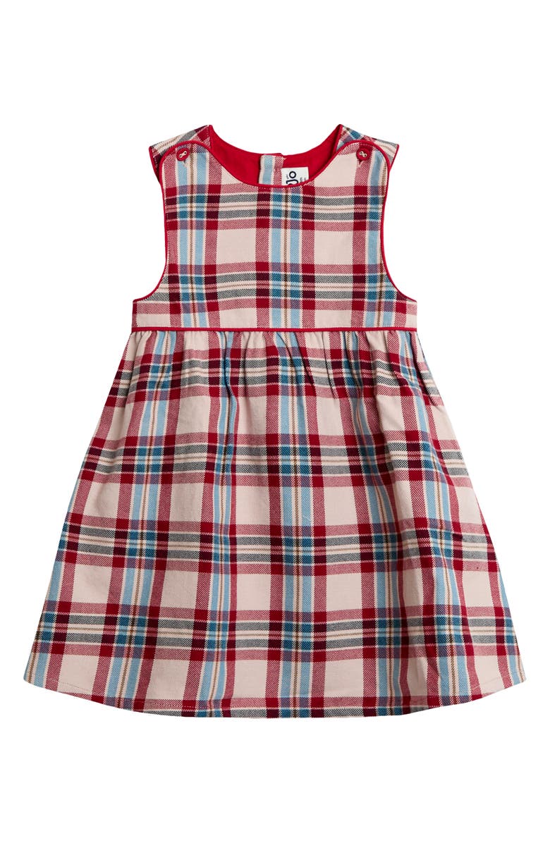 JOJO MAMAN BEBE Plaid Cotton Pinafore Dress & Shirt Set, Alternate, color, Red