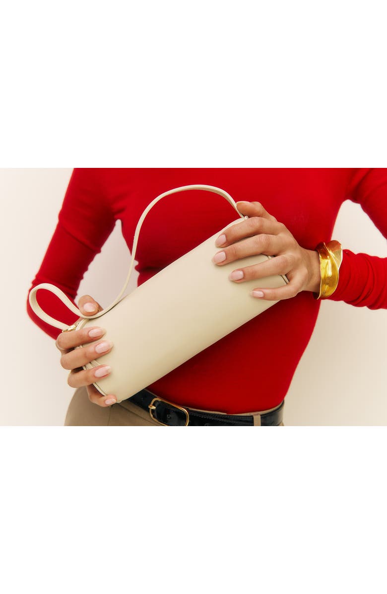 Reformation Simona Cylinder Shoulder Bag, Alternate, color, Cream Puff Leather