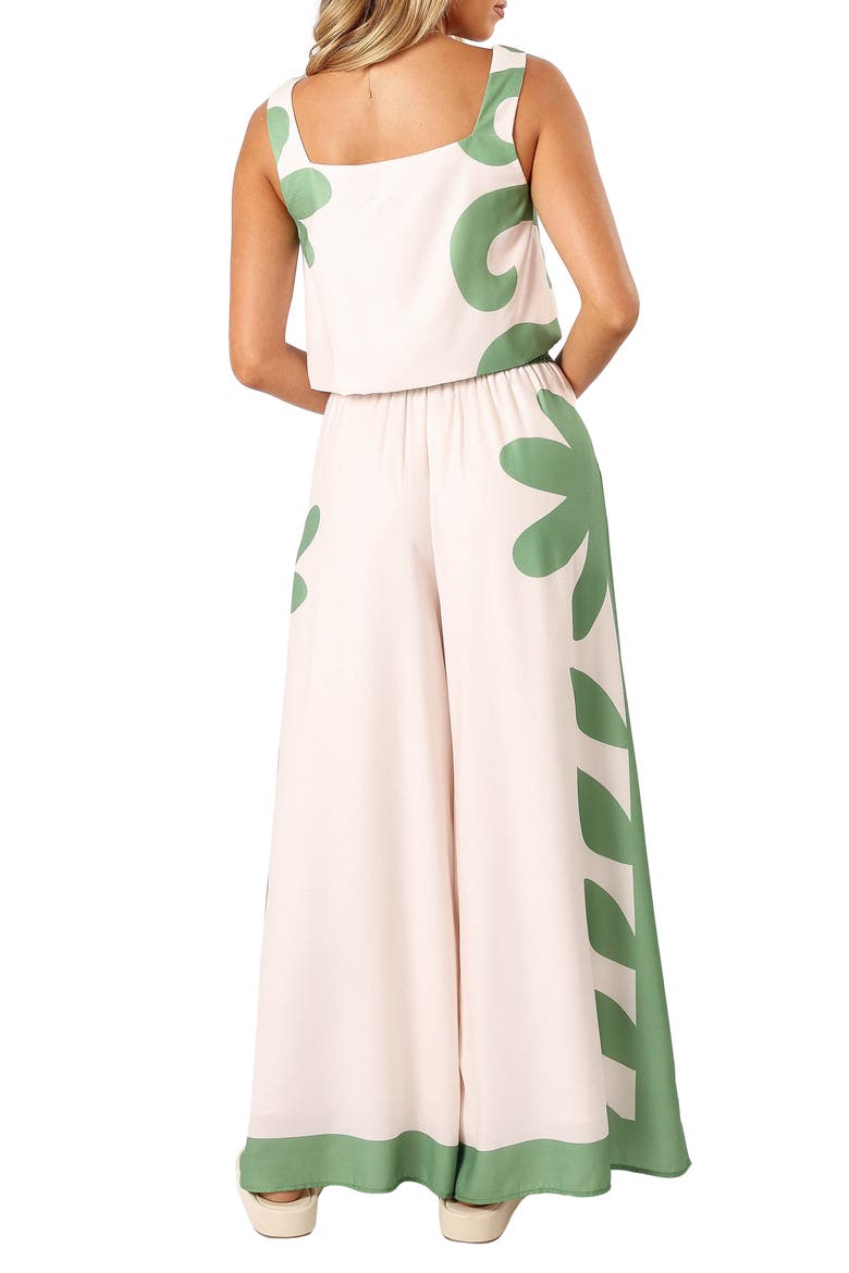 Timothy Linen Blend Square Neck Top & Wide Leg Pants, Alternate, color, BEIGE GREEN