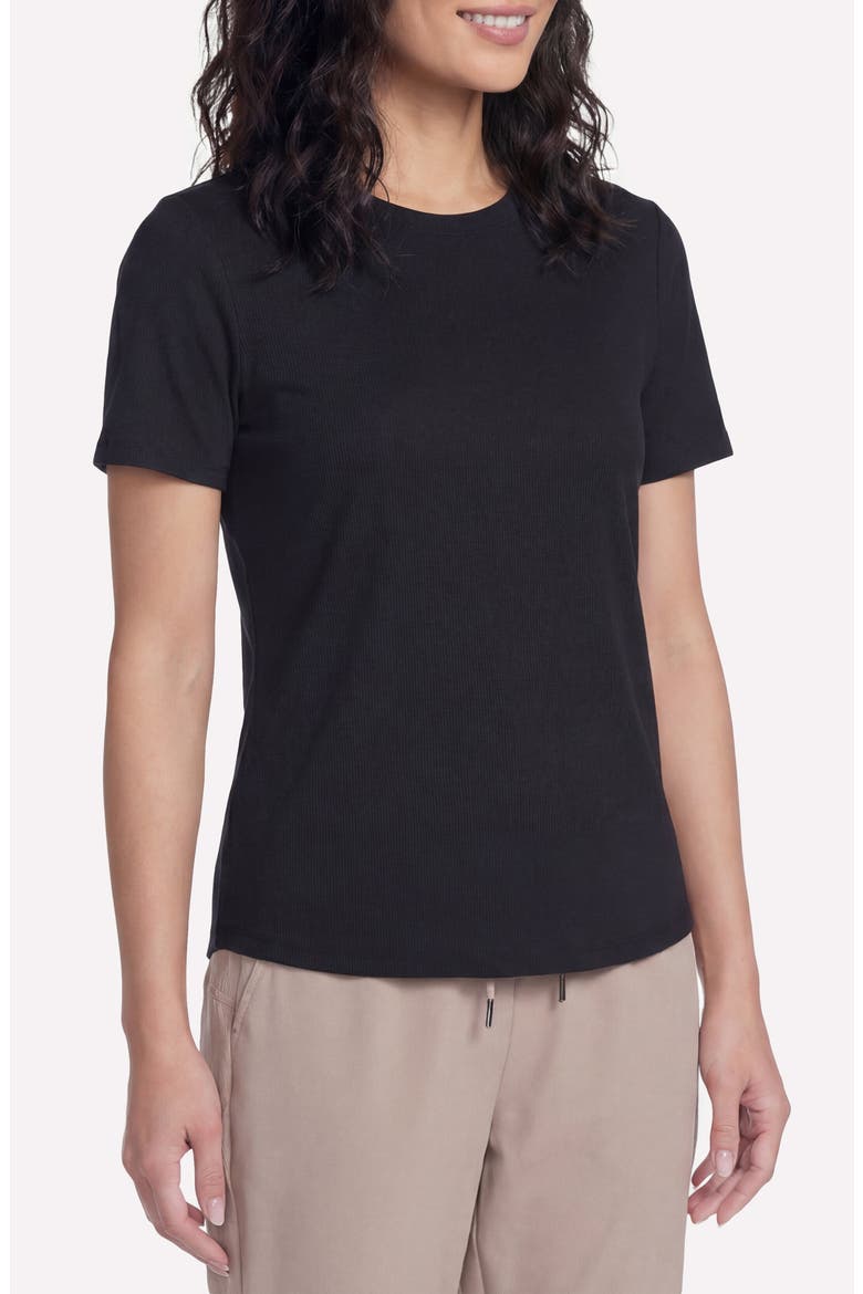 GoWalk® Luxe Rib T-Shirt, Main, color, BOLD BLACK