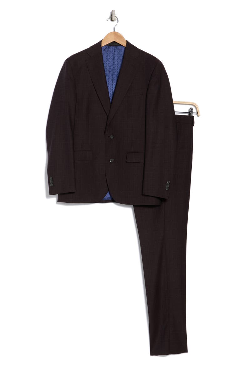 Expo Wool Suit, Alternate, color, BURGUNDY