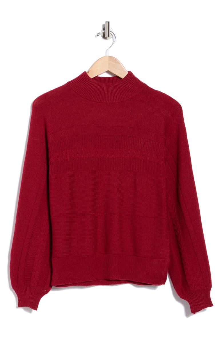 ELIE ELIE TAHARI Dolman Balloon Sleeve Sweater, Alternate, color, Rich Rhubarb Red
