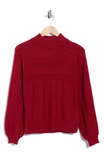Elie Elie Tahari Dolman Balloon Sleeve Sweater In Red