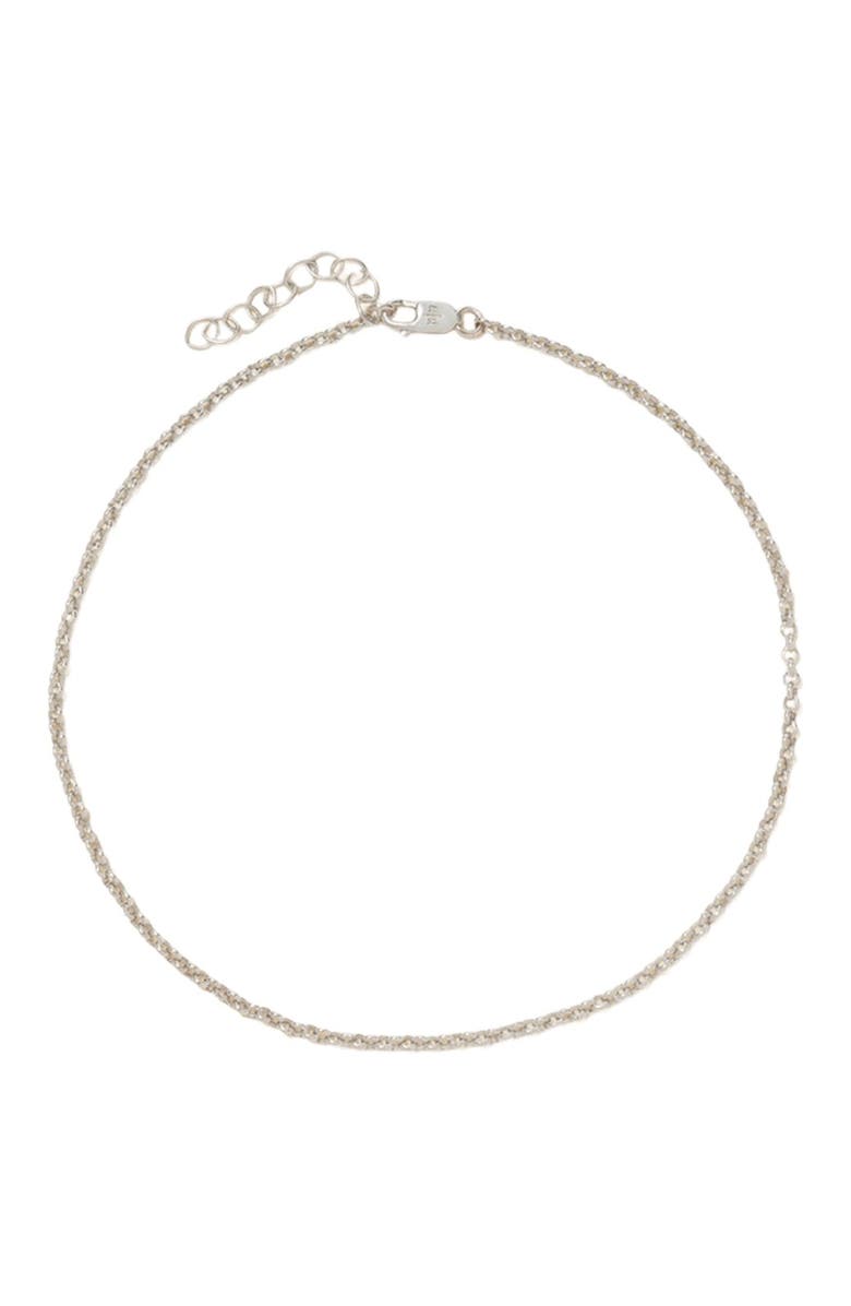 MADE BY MARY Rolo Chain Anklet, Main, color, Silver