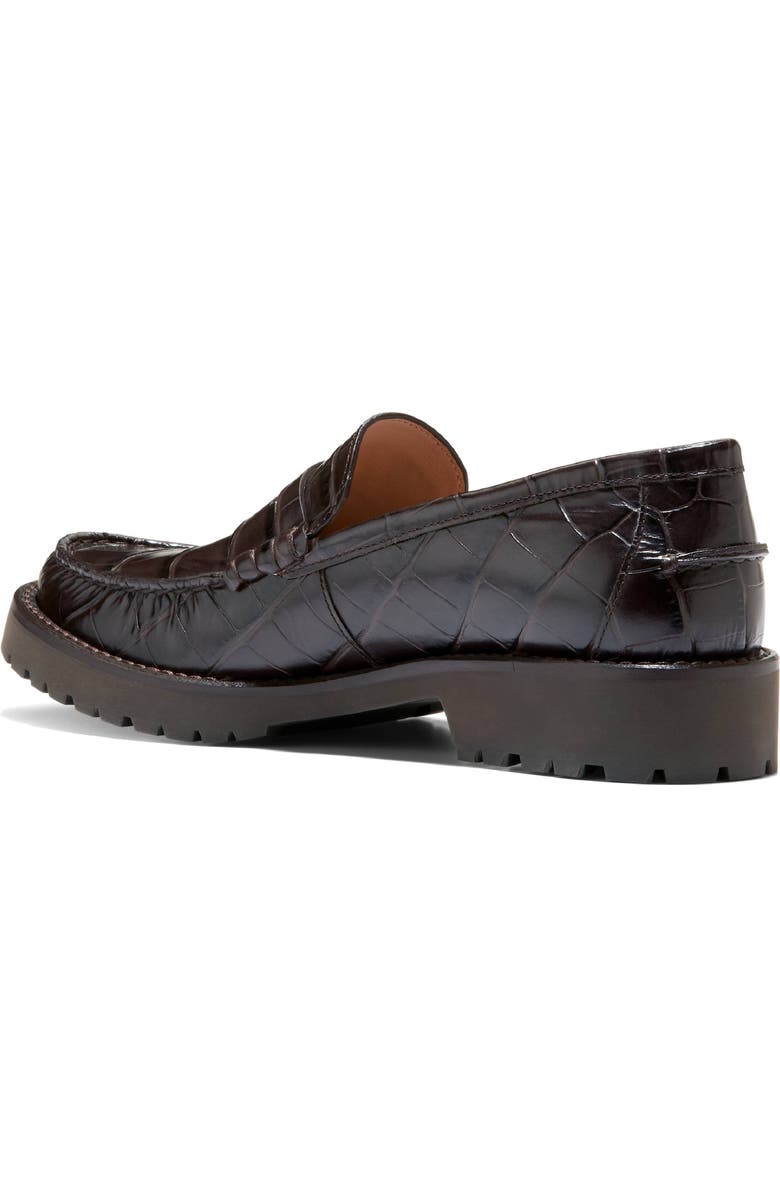 Cole Haan Treena Lug Penny Loafer, Alternate, color, Dark Chocolate Croc Print
