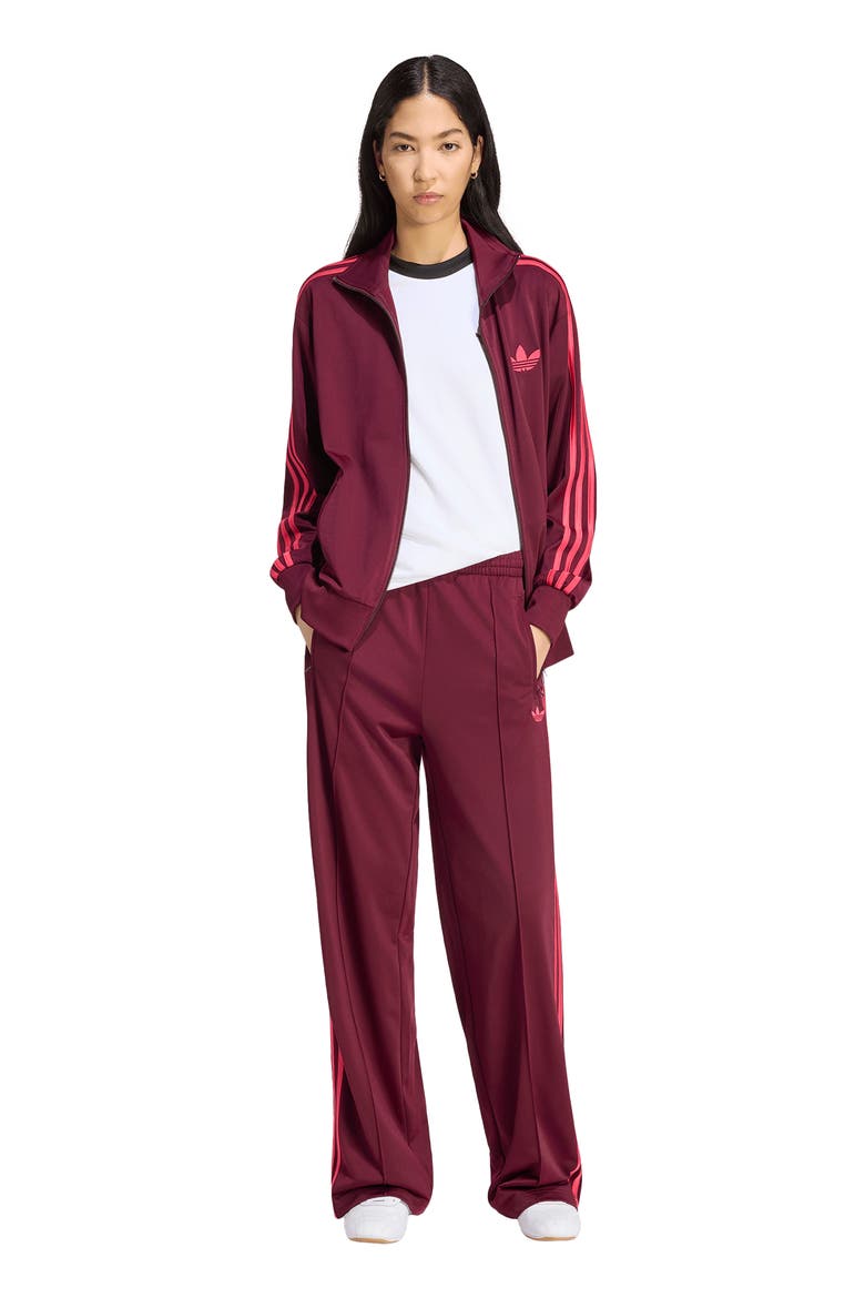 Loose Full Length Track Pants, Alternate, color, MAROON/ POWER PINK