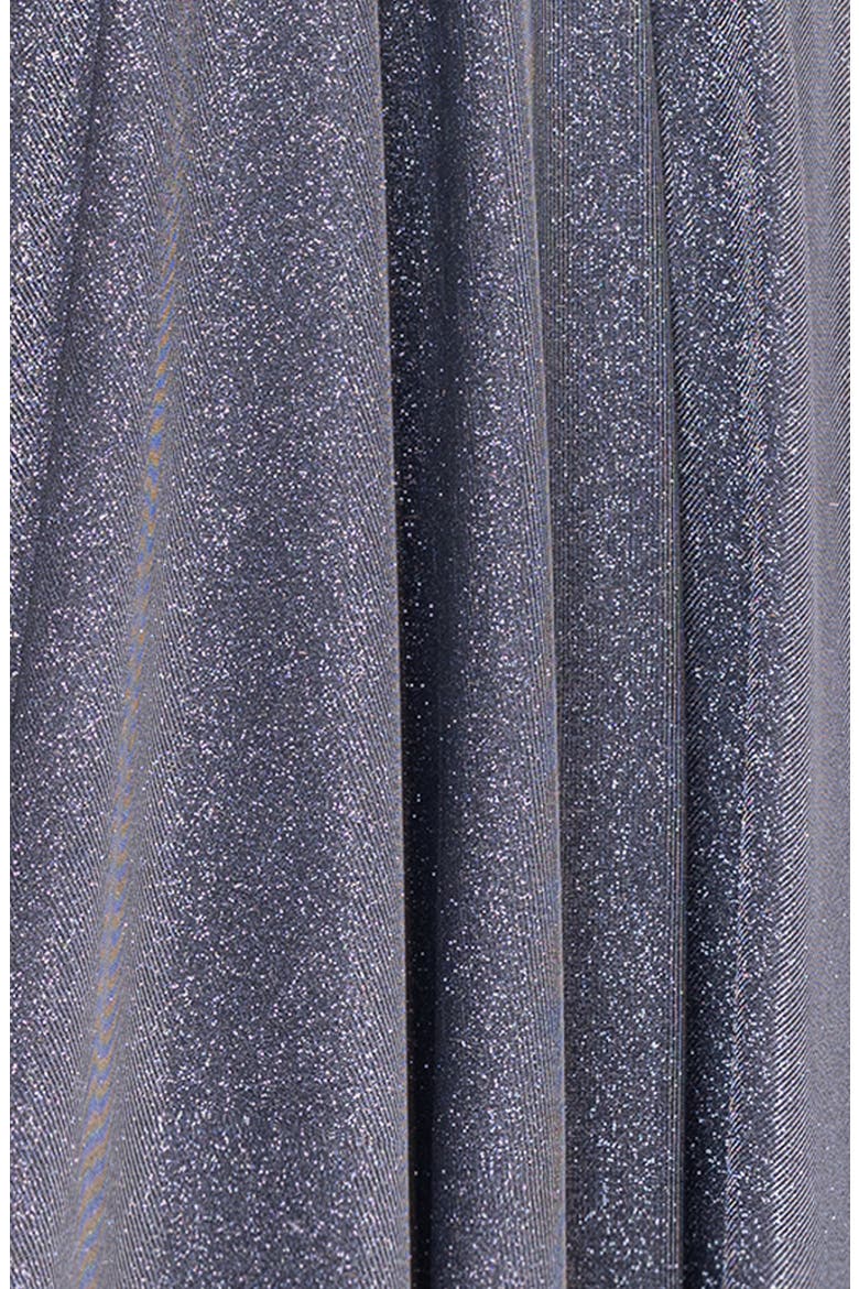 Glitter Off the Shoulder Gown, Alternate, color, GUNMETAL