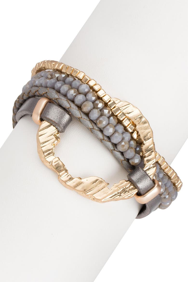 Earthly Flow Multistrand Bracelet, Alternate, color, DARK GREY