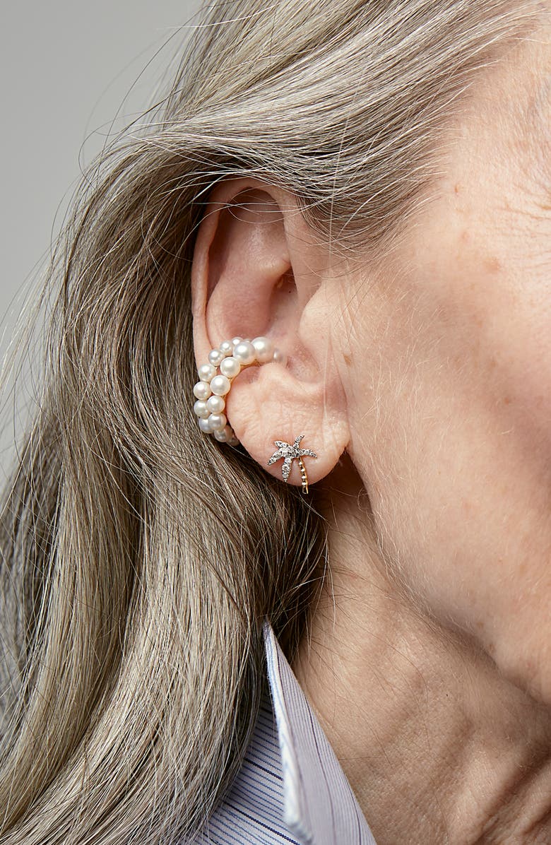 Yvonne Léon Freshwater Pearl Ear Cuff, Alternate, color,