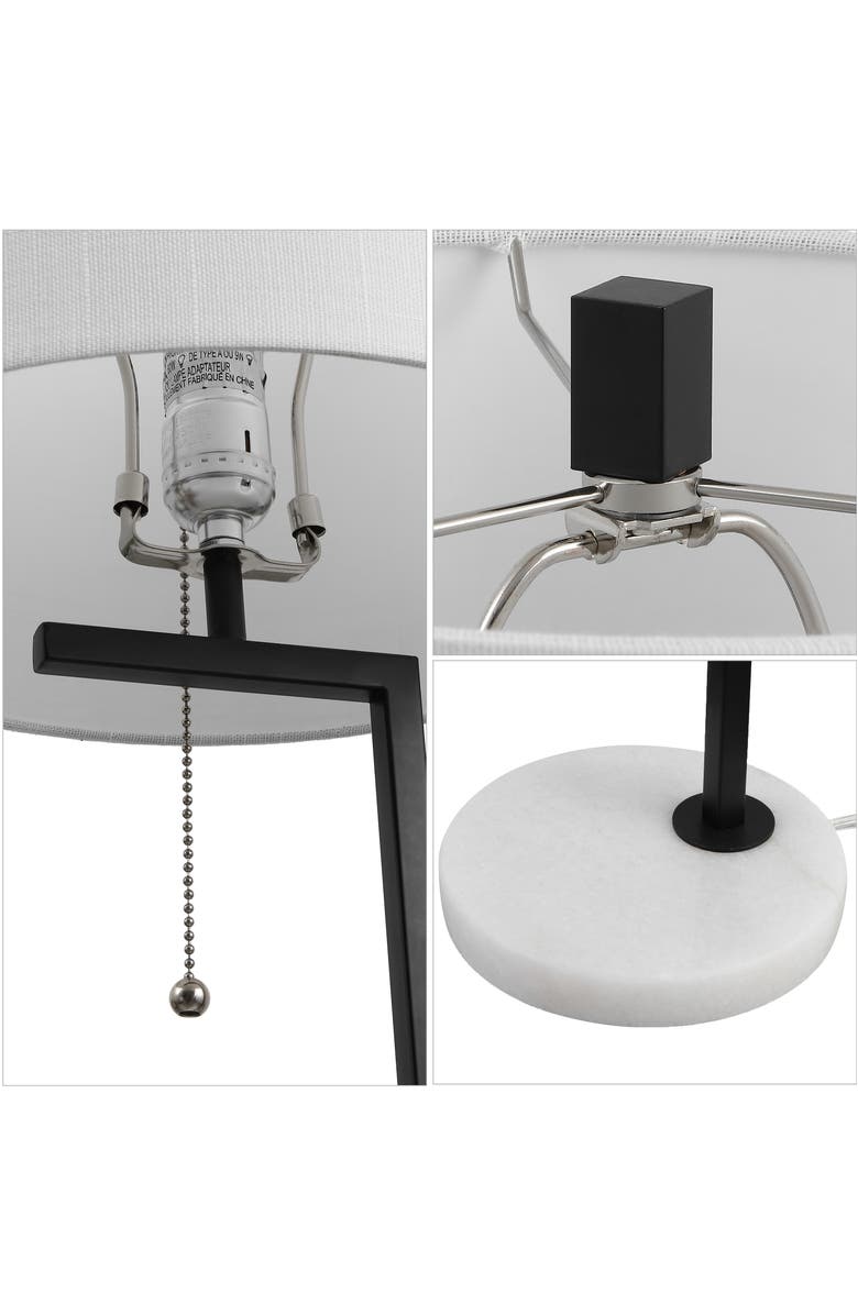 JONATHAN Y Alyssa 24.5" Metal/Marble LED Table Lamp, Brass Gold/White, Alternate, color, Black