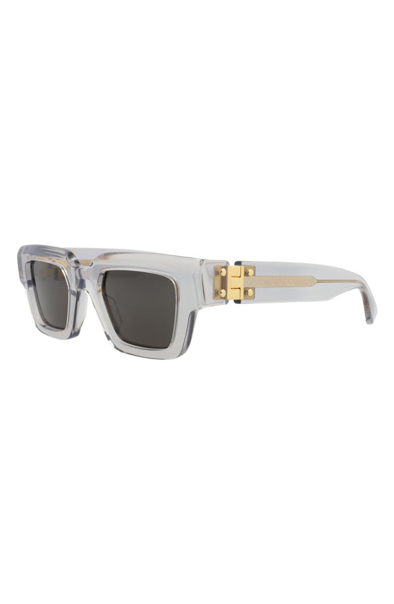 Bottega Veneta 49mm Rectangular Sunglasses, Alternate, color, Crystal Crystal Grey