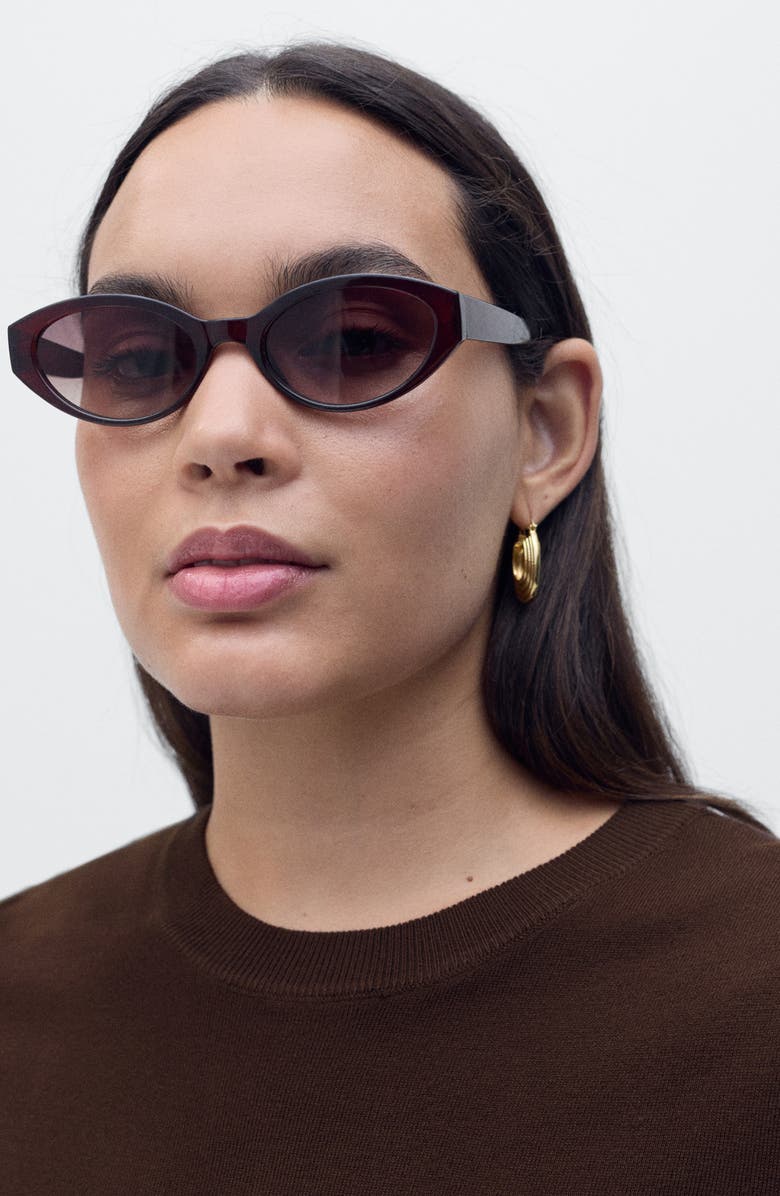 MANGO Short Sleeve Sweater, Alternate, color, Chocolate