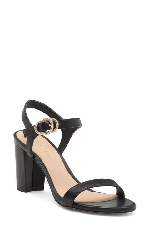 Crystal Buckle 75 Block Heel Sandal (Women)