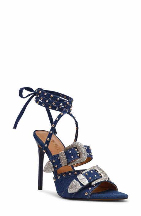 Steve Madden Saddle Embellished Ankle Strap Sandal