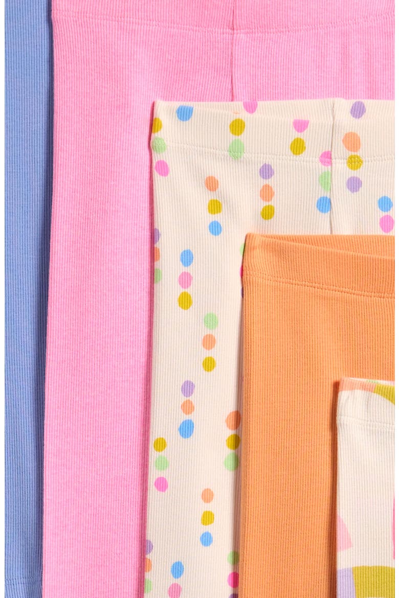 Kids' 5-Pack Ribbed Leggings, Alternate, color, MULTI