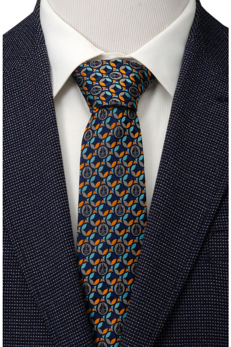 Star Wars™ Millennium Falcon Navy Motif Silk Tie, Alternate, color, BLUE