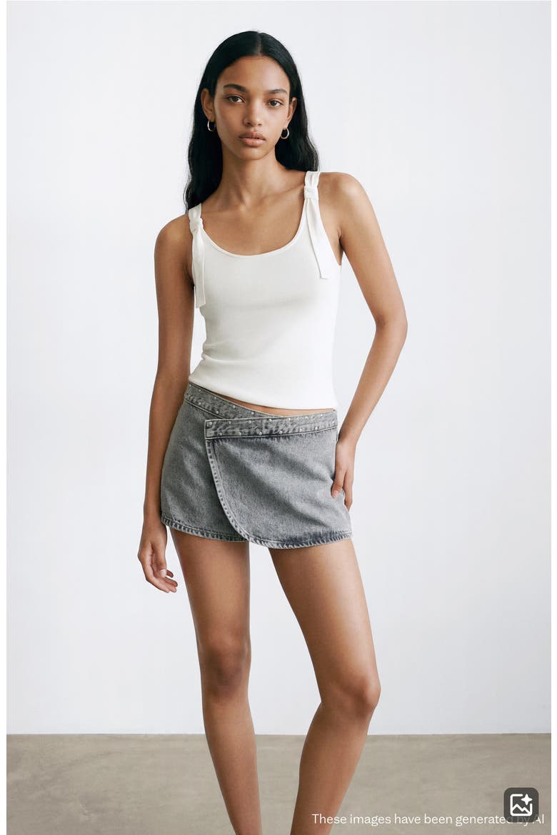 Kids' Knotted Strap Tank Top, Alternate, color, WHITE