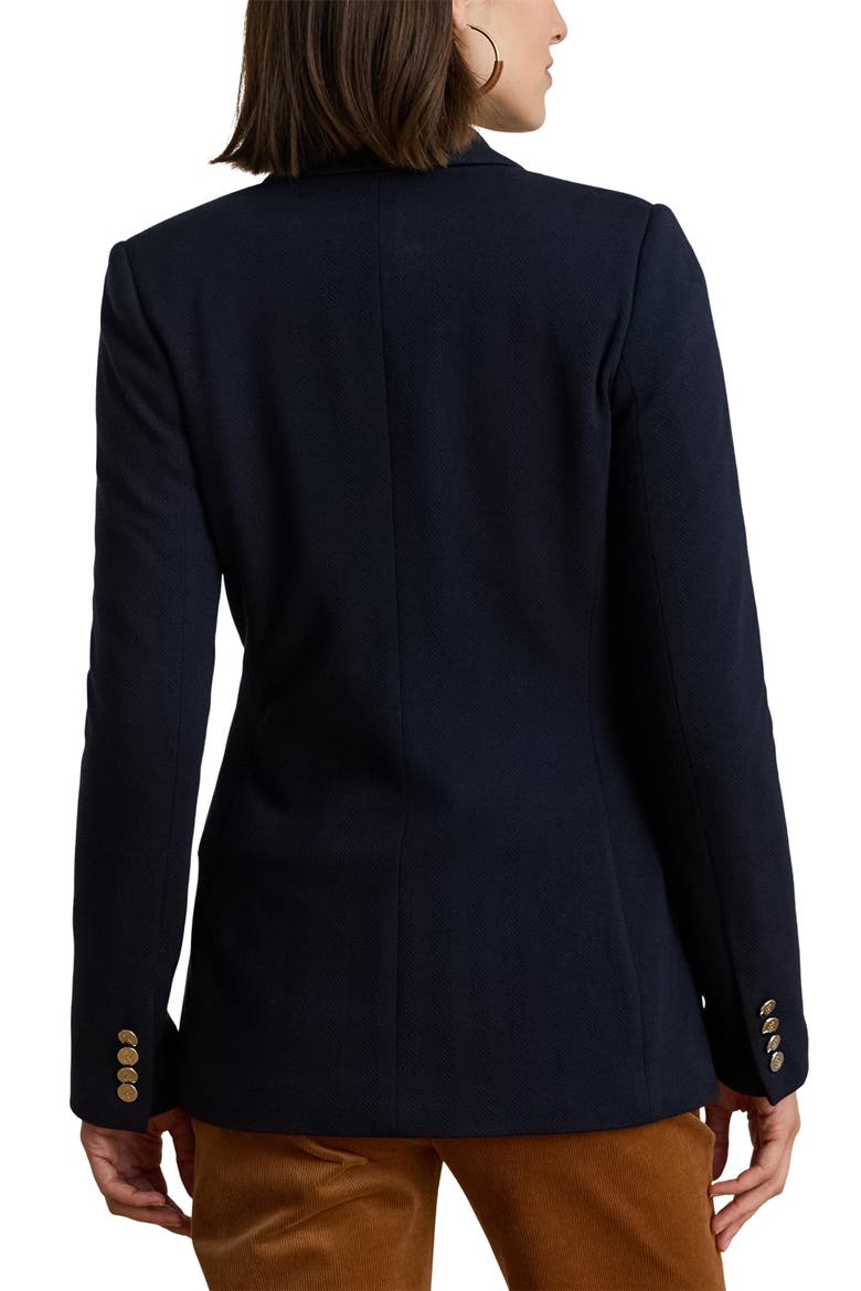 Herringbone Jacquard Buckle Blazer, Alternate, color, LAUREN NAVY