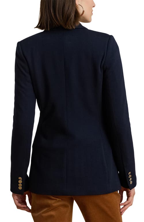 Ralph Lauren Womens Buckle Trim Herringbone Jacquard Blazer 0p 18 In Blue