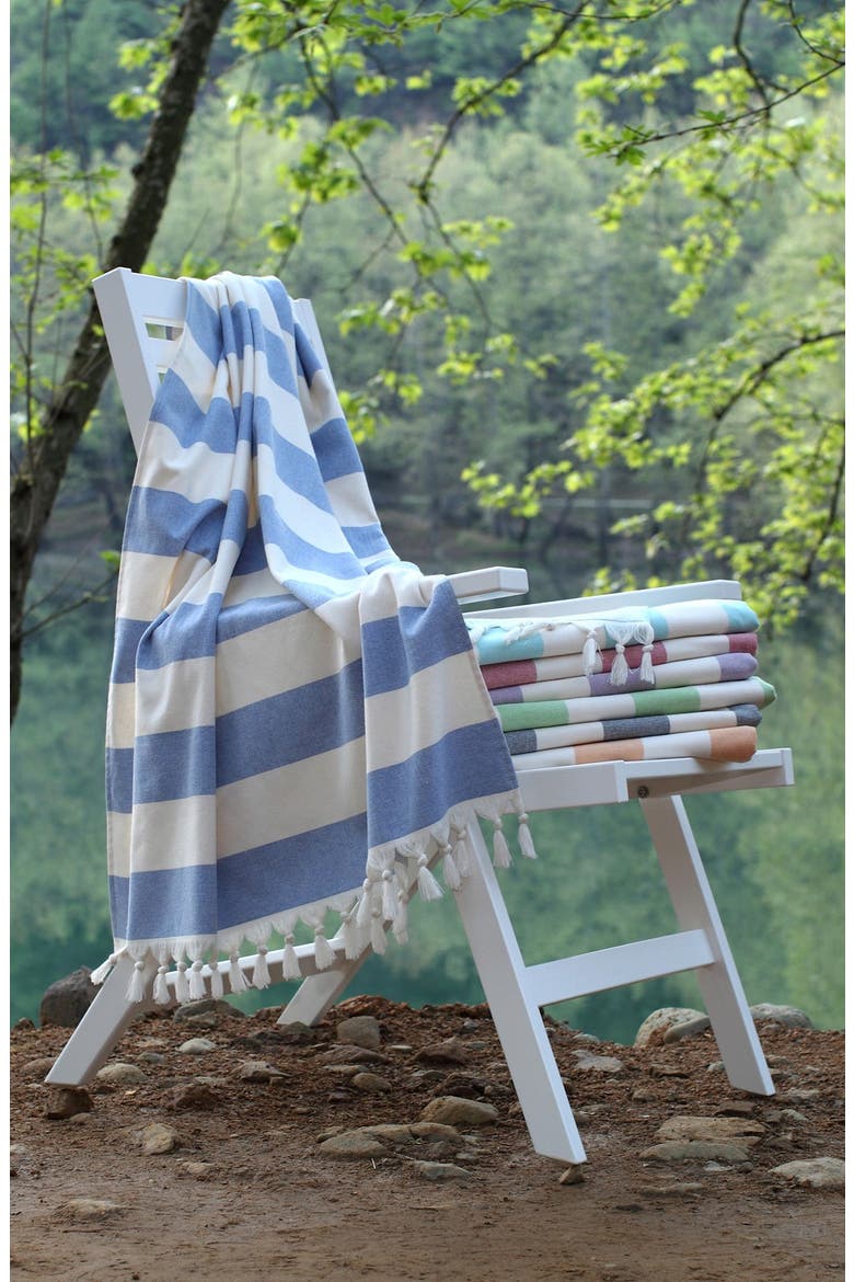 'Patara' Turkish Pestemal Towel, Alternate, color, ROYAL BLUE