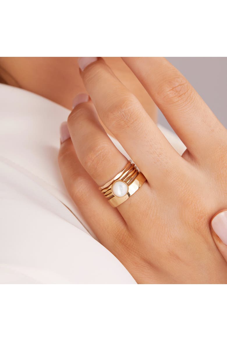 Golden Orbit Hammered Ring, Alternate, color, Gold