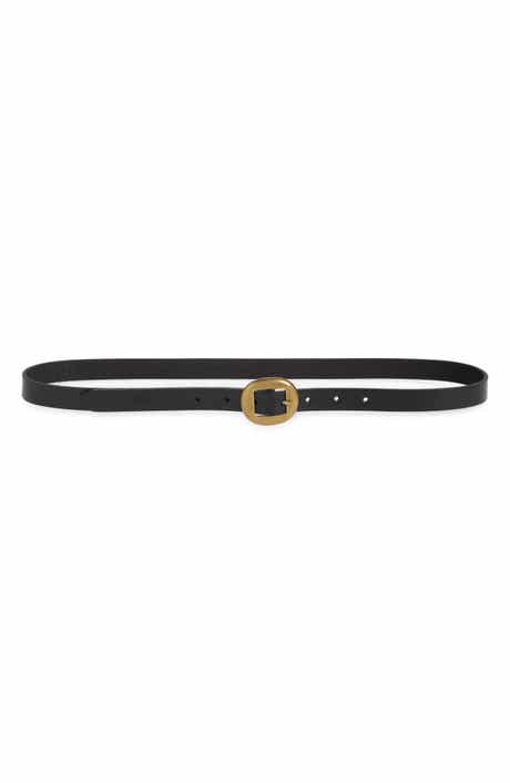 Frye Burnished Buckle Leather Belt