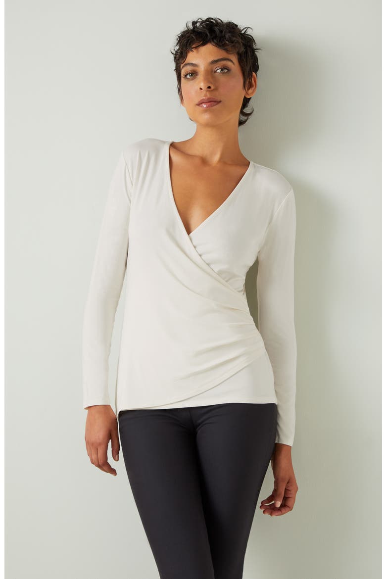 Eames Surplice Jersey Top, Alternate, color, CREAM/ IVORY
