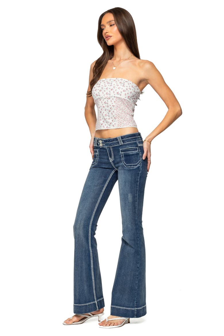 Floral Pointelle Tube Top, Alternate, color, CREAM