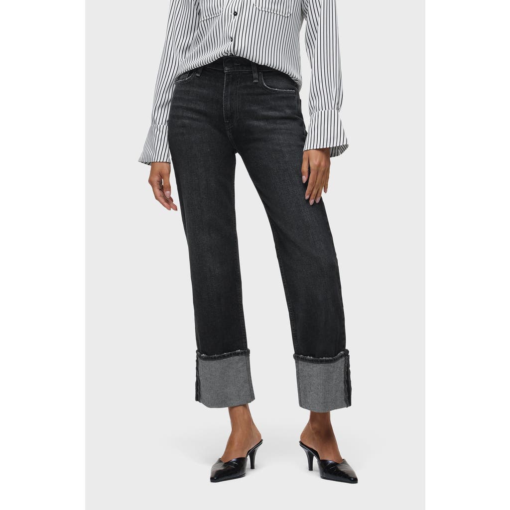 Hudson Jeans Remi High-rise Ankle W/ Wide Cuff In Black