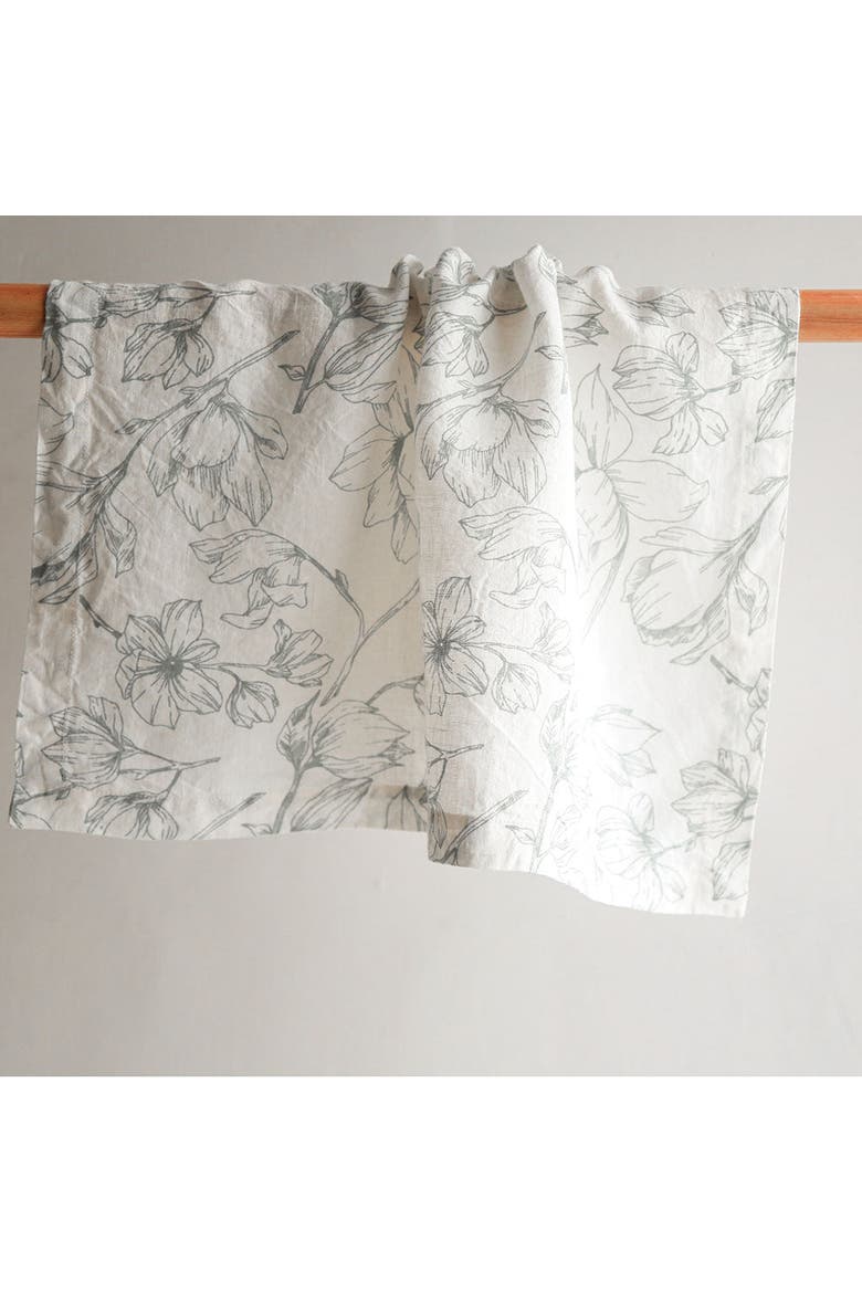 Grey and Green Lilies Napkins, Alternate, color, Grey and Green