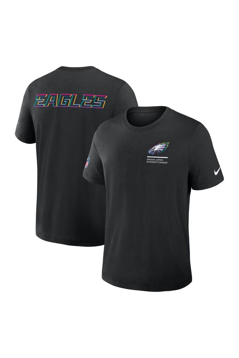 Men's Nike Black Philadelphia Eagles Tall 2025 NFL Crucial Catch Tri-Blend Dri-FIT T-Shirt, Alternate, color, Black
