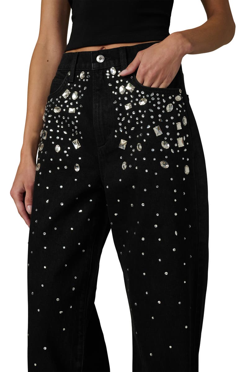 Joe's Jeans The Harlowe Stone Embellished High Waist Wide Leg Jeans, Alternate, color, Constellation