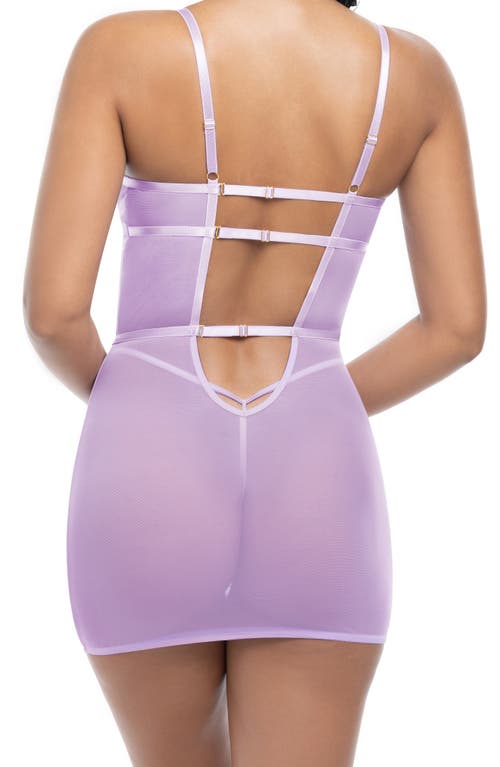 OH LA LA CHERI OH LA LA CHERI LAVENDER UNDERWIRE CHEMISE & G-STRING SET 