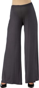 24seven Comfort Apparel Maternity Solid Color Palazzo Pants