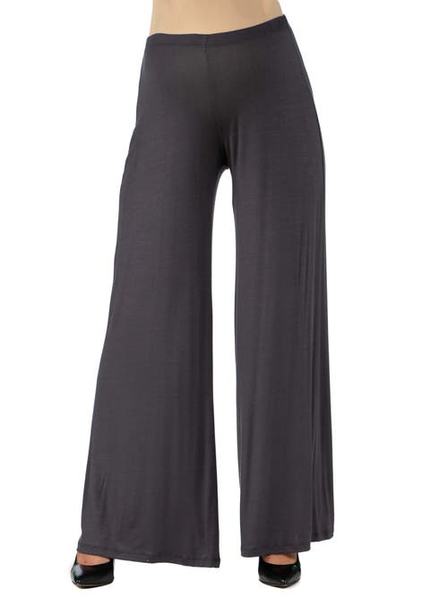 24seven Comfort Apparel Womens Comfortable Solid Color Maternity Palazzo Pants In Gray