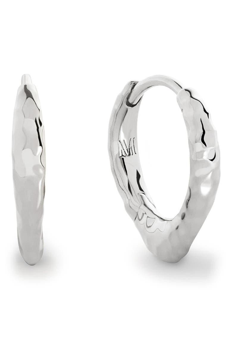 MV Siren™ Tapered Huggie Earrings, Main, color, STERLING SILVER