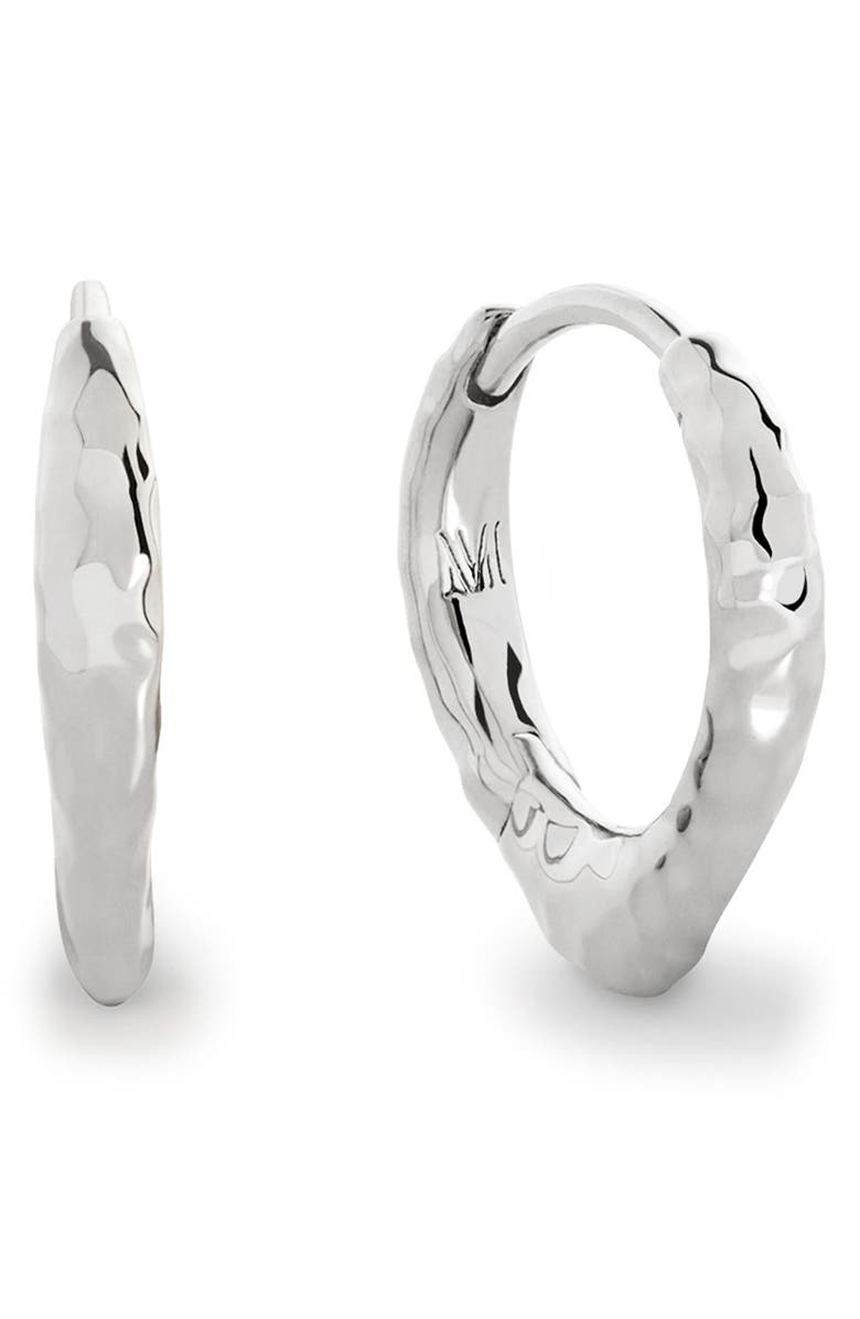 Monica Vinader Siren Tapered Huggie Earrings, Main, color, Sterling Silver