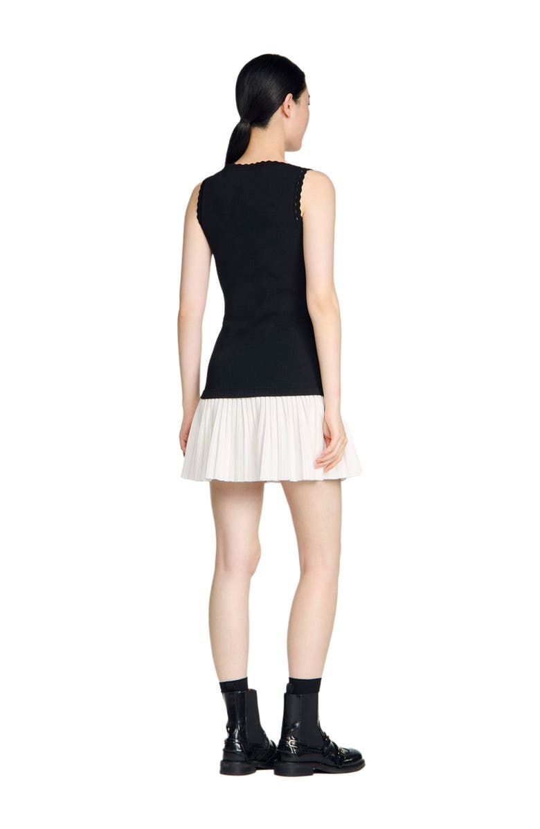 SANDRO Two-tone short dress, Alternate, color, Black