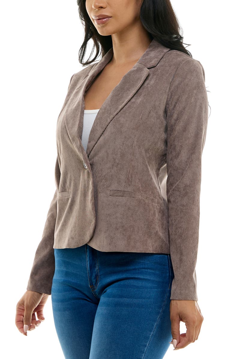 Nina Leonard Corduroy Single Button Front Blazer, Alternate, color, 